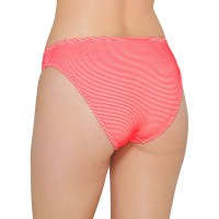 Hula Honey Juniors’ Rib Illusion Hipster Bikini Bottoms (Orange, M)