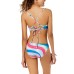  Junior’s Strappy-Back Top Women’s Swimsuit (Flying Colors Printed, L)