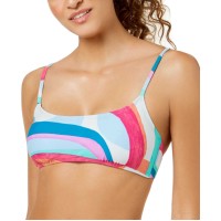 Hula Honey Junior’s Strappy-Back Top Women’s Swimsuit (Flying Colors Printed, L)