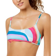 Hula Honey Junior’s Strappy-Back Top Women’s Swimsuit (Flying Colors Printed, L)