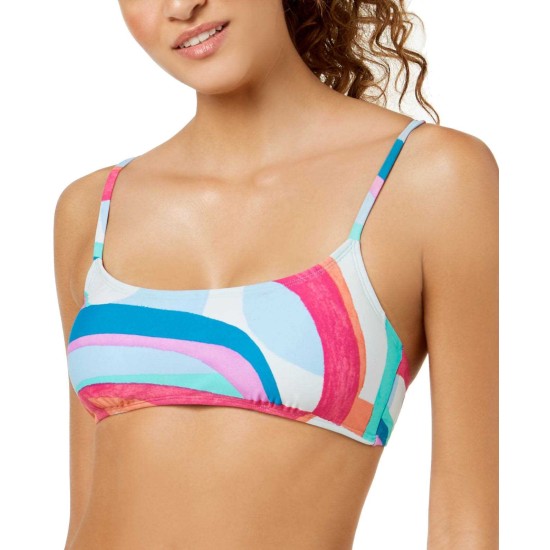  Junior’s Strappy-Back Top Women’s Swimsuit (Flying Colors Printed, L)