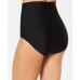  High-Waist Tummy Control Top Bikini Bottoms, Black,8