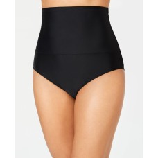 Island Escape High-Waist Tummy Control Top Bikini Bottoms, Black,8