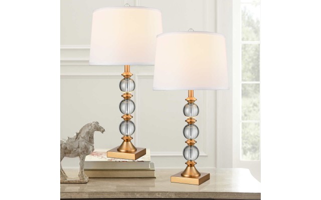 Julia 2-pack Crystal Table Lamp Set, Gold