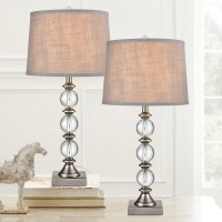 Julia 2-pack Crystal Table Lamp Set, Gray