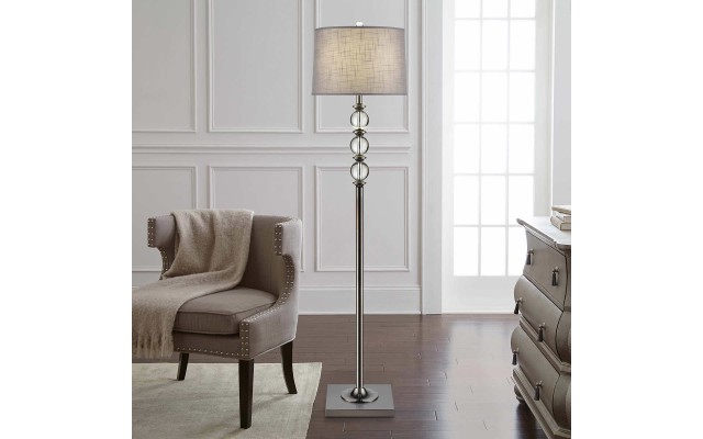 Julia Crystal Floor Lamp, Gray