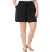  Sport Womens Plus Bermuda Drawstring Shorts, Black, 3X