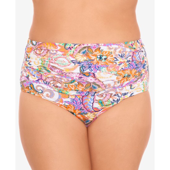 Lauren Ralph Lauren Plus Size Paisley Print High- Waist Bikini Bottom, Multi 22W