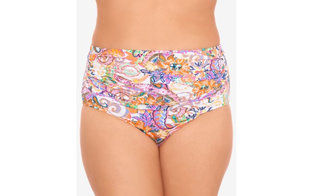 Lauren Ralph Lauren Plus Size Paisley Print High- Waist Bikini Bottom, Multi 22W