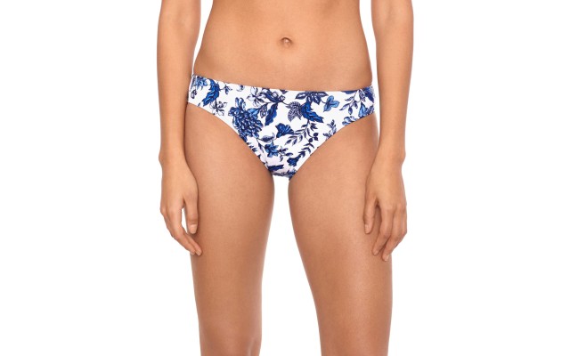 Lauren Ralph Lauren Toile Floral Hipster Bikini Bottom, Blue/White 14