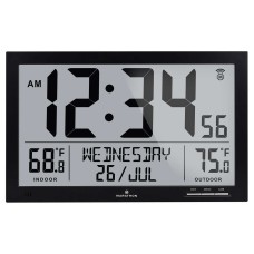 Marathon Atomic Full Calendar Clock with Indoor / Outdoor Temperature
