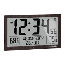 Marathon Atomic Full Calendar Clock with Indoor / Outdoor Temperature
