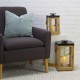  Mango Wood Lantern Set, 2-piece