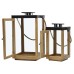  Mango Wood Lantern Set, 2-piece
