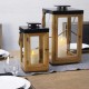  Mango Wood Lantern Set, 2-piece