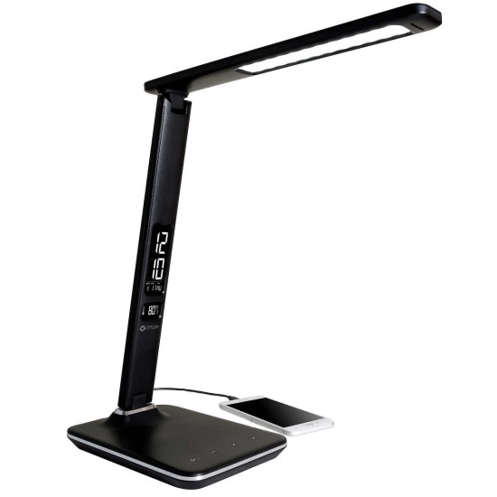  Executive Desk Lamp with 2.1A USB Charging Port, Black