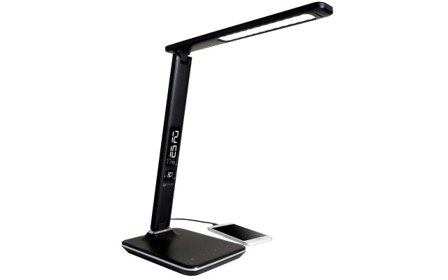  Executive Desk Lamp with 2.1A USB Charging Port, White