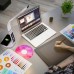  LED Desk Lamp with Clock and Wireless Charging Station, White
