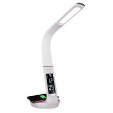 OttLite LED Desk Lamp with Clock and Wireless Charging Station