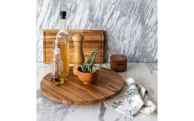 Over and Back Acacia Wood Lazy Susan