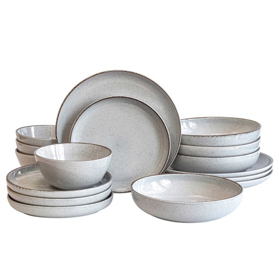 Overandback Options 16-piece Dinnerware Set, Gray