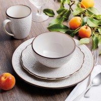 Pfaltzgraff Joanne 16 Piece Dinnerware Set, White