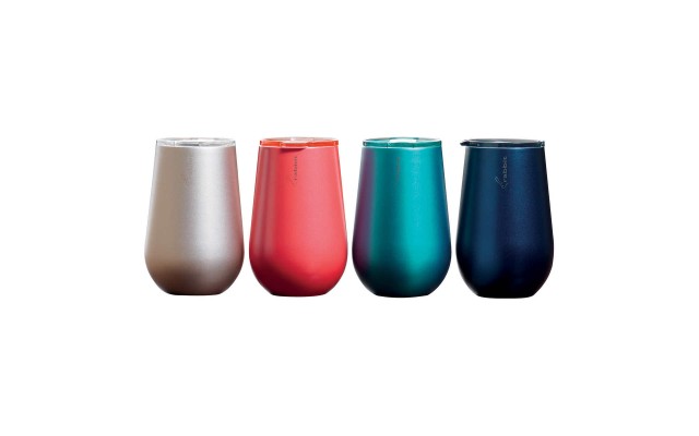  Double Wall Stainless Steel Wine Tumbler Set, 4-pack