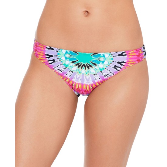  Juniors’ Totally Tie-Dye Printed Hipster Bikini Bottoms (Multi, XL)