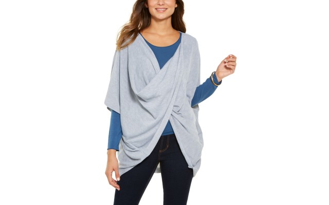  Recycled Knit Twist Poncho