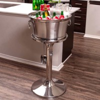 Stainless Steel Beverage Tub with Stand, Bottle Opener & Scoop