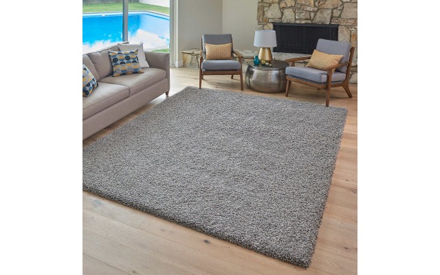  Marketplace Luxury Shag Rugs, Silver, 5 ft. 3 in. x 7 ft. 5 in.