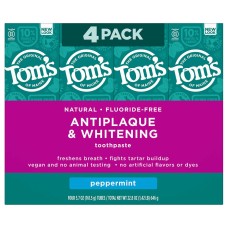 Tom's of Maine Antiplaque & Whitening Toothpaste 5.7 oz, 4-pack