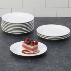 Towle Hospitality Set of 12 Porcelain Wide Rim Dessert/Bread Plates
