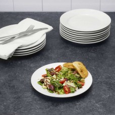 Towle Hospitality Set of 12 Porcelain Wide Rim Salad Plates
