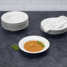 Towle Hospitality Set of 12 Porcelain Wide Rim Soup Bowls