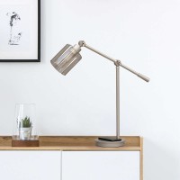 UltraBrite Vintage Series Edison III, LED Desk Lamp w/Wireless Charger, Silver