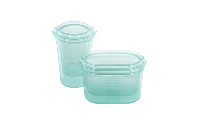  4-piece Reusable Platinum Silicone Food Containers