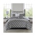  Marseille King/California King 5 Piece Reversible Paris Print Duvet Cover Set, Grey/Charcoal