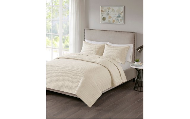  Otto Full/Queen 3 Piece Coverlet Set, Ivory