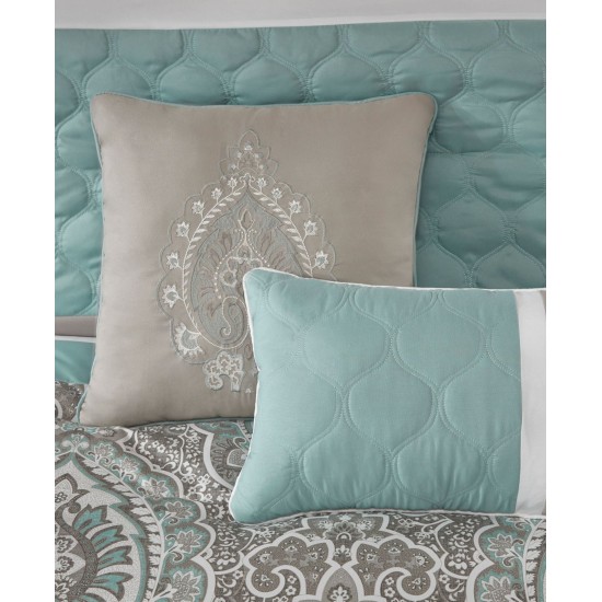  Shawnee Queen 8 Piece Comforter Set Bedding, Green