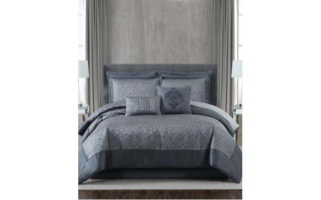  Coventry 7-Piece King Comforter Set, Grey