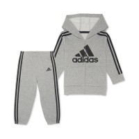 adidas Baby Boys & Girls Heathered Fleece Hoodie & Jogger Pants Set