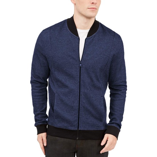  Men’s Zip-Front Sweater Jacket, Navy, XX-Large