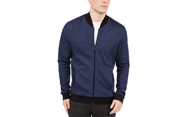  Men’s Zip-Front Sweater Jacket, Navy, XX-Large
