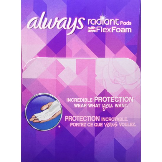  Radiant Extra Heavy Flow Pads with Wings Light, Clean Scent – Size 3, 11 C, 3