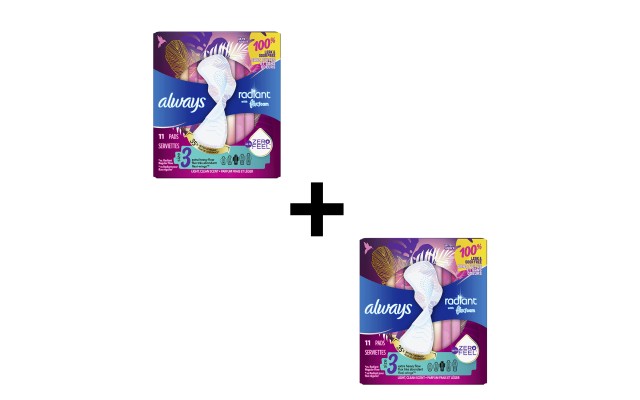  Radiant Extra Heavy Flow Pads with Wings Light, Clean Scent – Size 3, 11 C, 2 Pack, 3