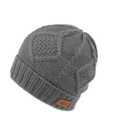 Angela & William Beanie with Sherpa Lining, Charcoal Gray
