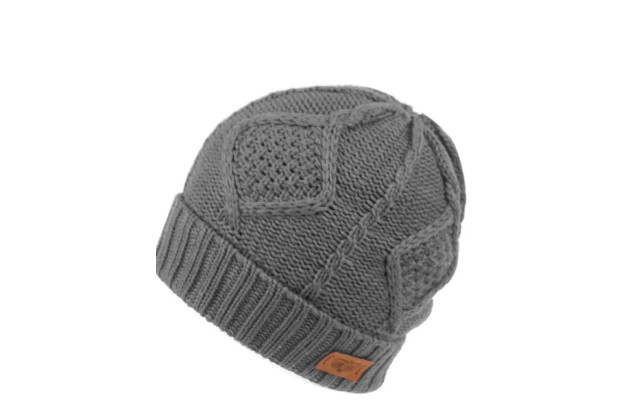 Angela & William Beanie with Sherpa Lining, Charcoal Gray
