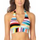  Banded Halter Bikini Top, Large, Multicolor