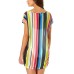  Clearwater Stripe V-Neck Mesh Tunic Cover-Up, Medium, Multicolor